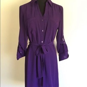 Express deep purple Portofino shirt dress
